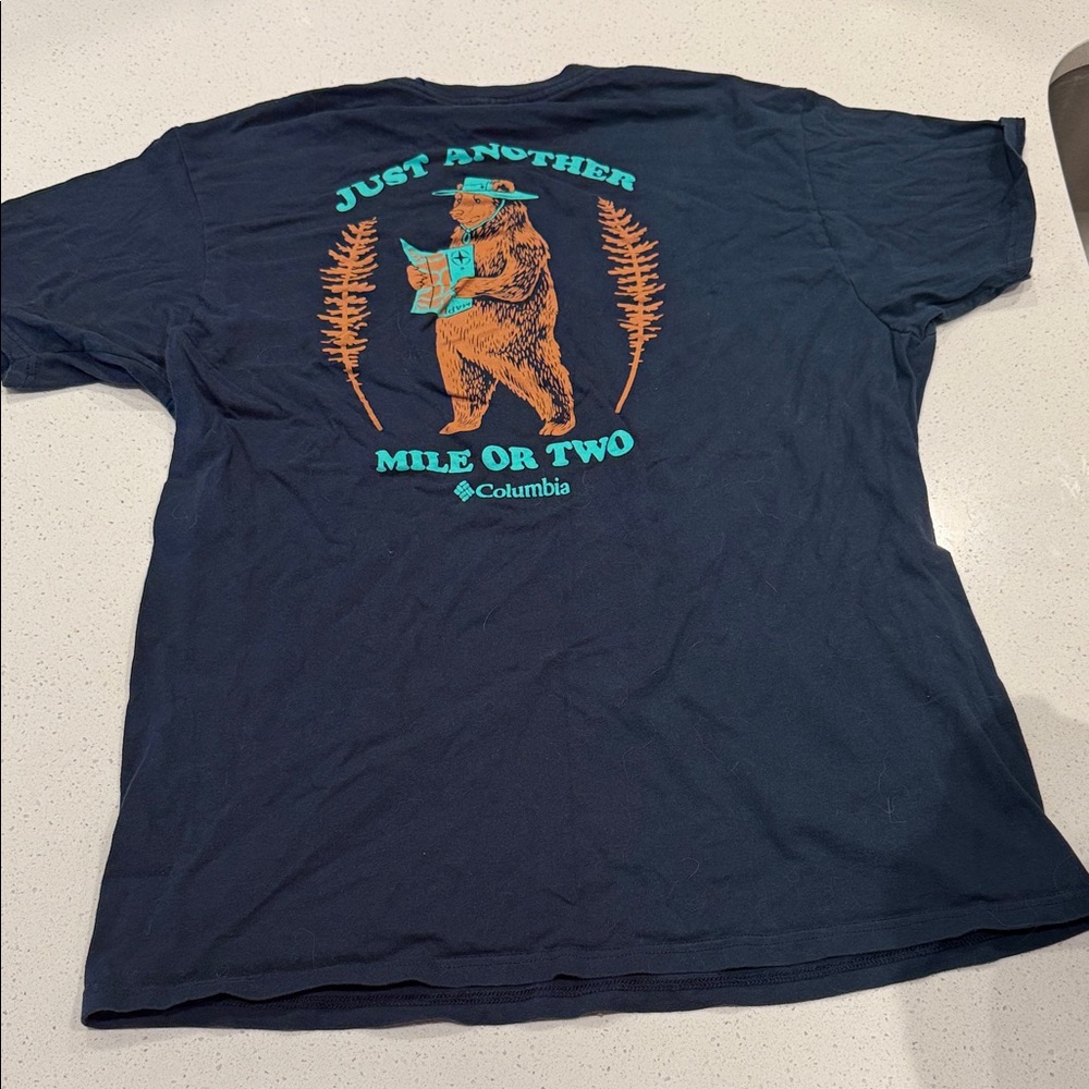 Columbia Dark Blue Bear Graphic Tee